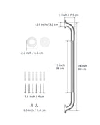 24 Inch Anti Slip Shower Grab Bar, Munzong Stainless Steel Bathroom Grab Bar, Satin Brushed Nickel Knurled Bathroom Balance Bar,Safety Hand Rail Support Handicap Elderly Senior Assist Bath Handle