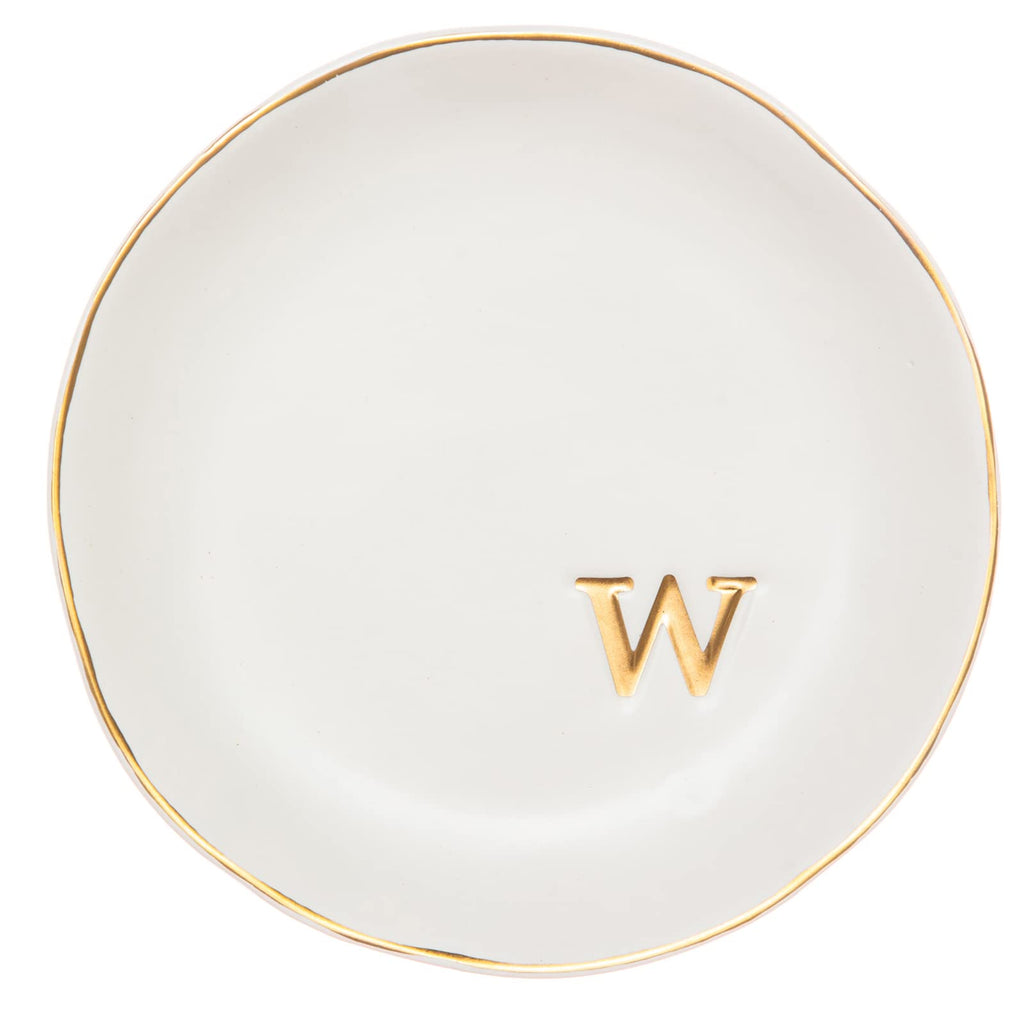 COLLECTIVE HOME - Ceramic Jewelry Tray, Decorative Trinket Dish for Rings Earrings Necklaces Bracelet Watch Keys, Birthday Mother's Day for Women, 4.75", White Surface (W)
