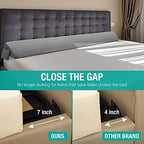 Vekkia Cal King Bed Wedge Pillow for Headboard Gap/Mattress Gap Filler/Headboard Pillow/Bed Gap Filler,Close Gap(0-6") Between Mattress and Headboard,Stop Loosing Your Pillows,Phone(Gray 72"x10"x6")