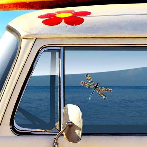 Dragonfly Sticker Decal Colorful Insect by Megan J Designs ™ Laptops Windows Cars Vinyl Sticker