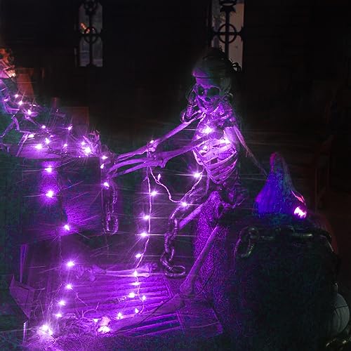 Twinkle Star 600 LED Window Fairy Curtain String Lights, 8 Modes Fairy Lights for Halloween Christmas Bedroom Wedding Party Home Garden Outdoor Indoor Wall Decorations, Purple