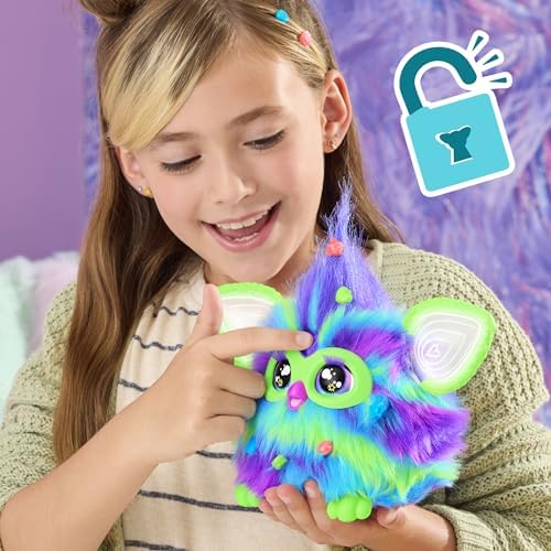 Furby Galaxy Edition, Glow in The Dark, 15 Fashion Accessories, Interactive Plush Toys for 6 Year Old Girls & Boys & Up, Voice Activated Animatronic (Amazon Exclusive)