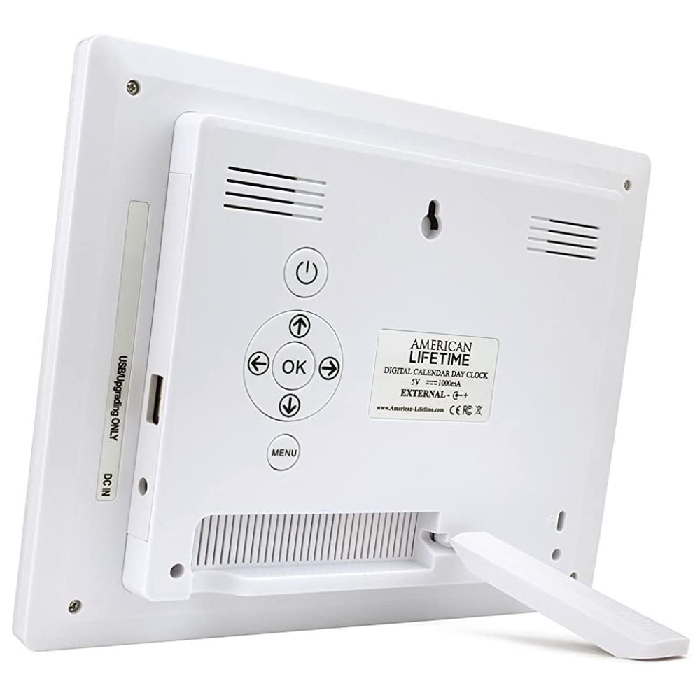American Lifetime 【New 2024 Dementia Clock Large Digital Clock for Seniors, Digital Clock Large Display, Custom Alarms, Clock with Day & Date for Elderly, Large Number Digital Clock Mahogany, 15 Inch