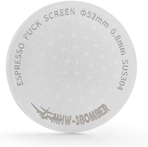 MHW-3BOMBER 53mm Espresso Puck Screen Metal Coffee Filter Reusable Espresso Filters for 54mm Portafilter Basket 0.8mm Thickness Breville Accessories FG5591M-OS
