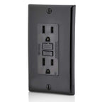 Leviton GFCI Outlet, 15 Amp, Self Test, Non Tamper-Resistant with LED Indicator Light, Protection from Electric Shock and Electrocution, GFNT1-E, Black