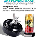Blender Replacement Parts Compatible with Nutri Ninja, 5 Fins Extractor Blade, 2×16oz Cups with To-Go Lids, 3×Rubber Gasket Accessories for Ninja QB3000/QB3000SSW/QB3004/QB3005/QB3001