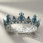 SWEETV Queen Crown for Women - Baroque Wedding Tiaras and Crowns, Jeweled Costume Tiara Princess Crown, Prom Birthday Party Halloween Hair Accessories,Blue