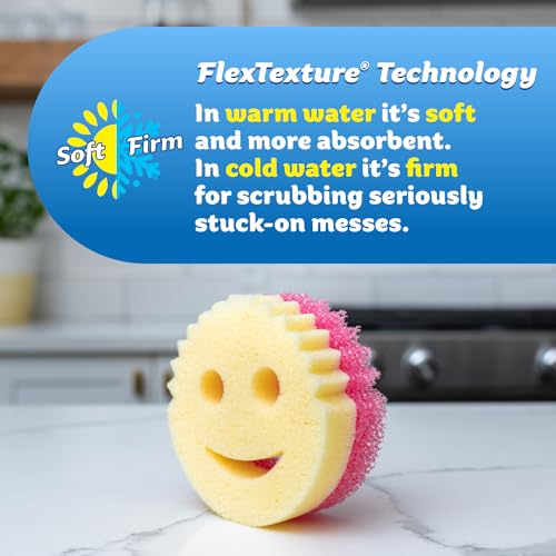 Scrub Daddy Scrub Mommy Sponges 6ct + Daddy Caddy - Scratch-Free Multipurpose Dish Sponges + Sponge Holder - BPA Free & Made with Polymer Foam - Stain & Odor Resistant Kitchen Sponge
