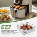 8 inch Square Air Fryer Rack, Set of 3, Stackable Multi-Layer Stainless Steel Dehydrator Rack, Square Airfryer Accessories for Cosori, Instant Vortex, Nuwave Air Fryer, Ninja Foodi Grill