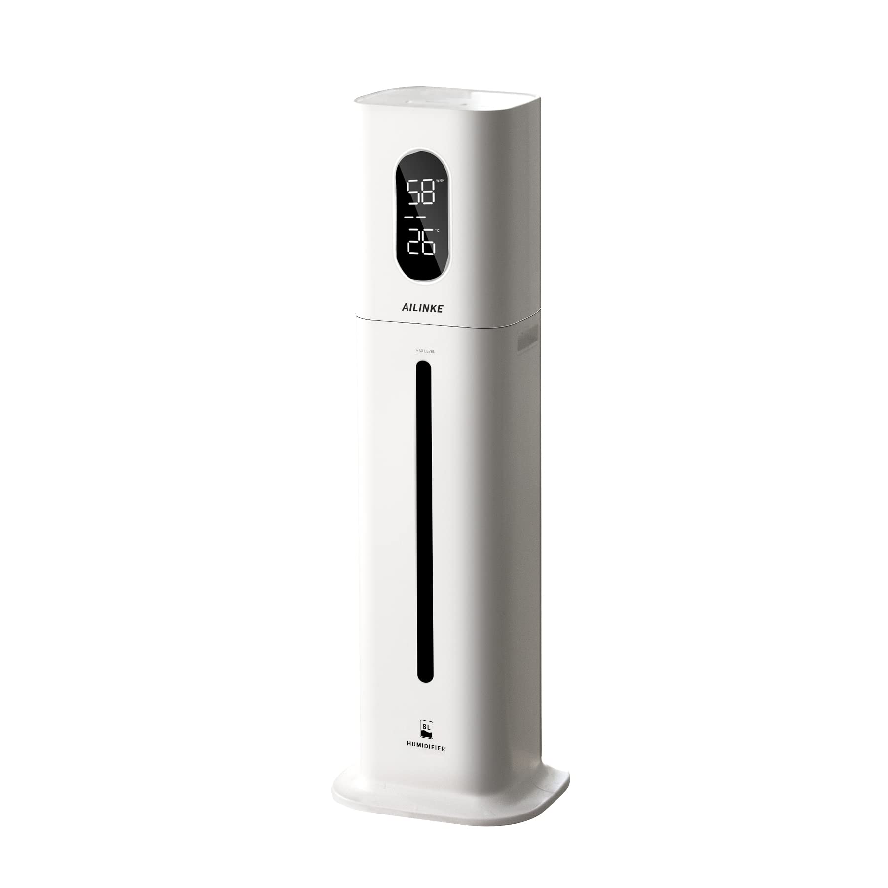 Humidifiers for Bedroom Large Room, AILINKE 2.1Gal/8L Humidifiers for Home Large Ultrasonic Top Fill Humidifier with 3 Speed Humidistat for Baby Kids Adults Yoga Sleep