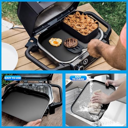 LS'BABQ Griddle Plate for Ninja Woodfire OG700/OG701 Grill Series, XSKGRDPLT Woodfire OG701, Premium Non-Stick Flat Top Cooking Surface Griddle, 15" x 11" Foodi Griddle Pan for Ninja Grill Accessories