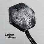 Tooletries - Silicone Back Scrubber with Hook - Exfoliating Shower Brush, Back Washer for Men, Durable Back Brush with Long Handle - Long Lasting Bath & Shower Accessories - Charcoal