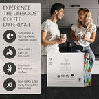 Lifeboost Coffee Half Caff Coffee K Cups - Low Acid Half Caff Coffee Pods - Single Origin Non-GMO Mold Free Pods Compatible with Keurig & Keurig 2 - No Mycotoxins or Pesticides - 10 Count
