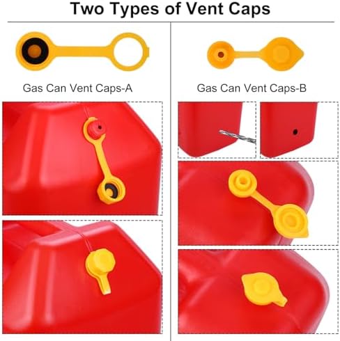 Gas Can Spout Replacement,Fuel Can Spout,Gas Tank Nozzle,Gas Can Nozzle,(3Kit-Yellow) with 3 Coarse Thread Caps & 3 Fine Thread Caps,Flexible Pour Nozzle Suitable,Built in Sealing Ring Prevent Leakage