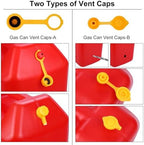 Gas Can Spout Replacement,Fuel Can Spout,Gas Tank Nozzle,Gas Can Nozzle,(3Kit-Yellow) with 3 Coarse Thread Caps & 3 Fine Thread Caps,Flexible Pour Nozzle Suitable,Built in Sealing Ring Prevent Leakage