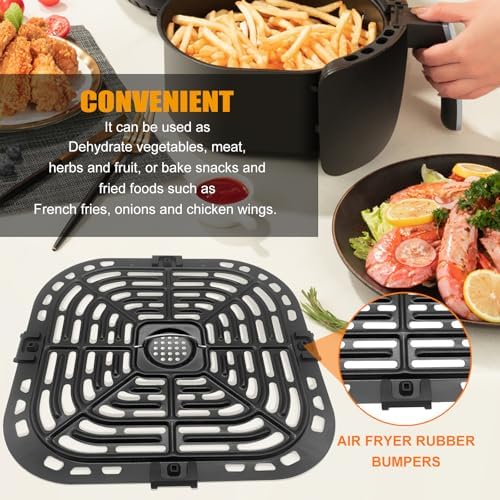 Air Fryer Grill Plate for Instant Pot Vortex Plus 6 in 1 6 QT Gourmia GAF735 6 QT Air Fryer, Accessories Replacement Tray Rack Parts Grill Pan Crisper Plate, Dishwasher Safe