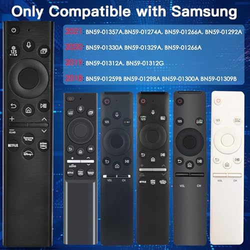 Replacement for Samsung Smart TV Remote,Voice Control Compatible with 2022 BN59-01385B(Solar Version),for Most 2018 to 2022 Smasung Crystal UHD QLED The Frame QLED 4K 8K Smart TVs