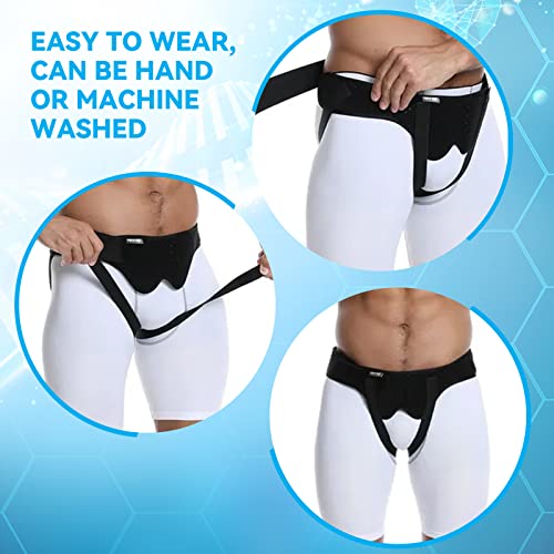 Hernia Belts for Men,Medical Hernia Guard Inguinal Truss for Single/Double,Sports Hernia Adjustable Waist Strap with 2 Removable Compression Pads (Medium)