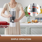 Masticating Juicer Attachment for KitchenAid Stand Mixer, 4.2" Large Feed Chute Fit Whole Vegetables & Fruits, Slow Cold Press Juicing, Includes 2 28oz capacity cups and blade replacement