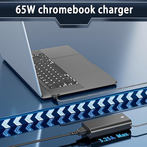 2025 New Slim Replacement for 65W Dell Laptop Charger USB C for Dell Latitude 3340 3440 3540 5340 5440 5540 7340 7440 7640 9440 2in1 XPS 13 9350 9360 9365-2in1 9370 9380 XPS 12 9250 Type C Power Cord
