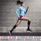 CHARMKING Compression Socks for Women & Men (8 Pairs) 15-20 mmHg Graduated Copper Support Socks are Best for Pregnant, Nurses - Boost Performance, Circulation, Knee High & Wide Calf (L/XL, Multi 34)