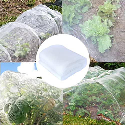 Agfabric Garden Netting 10'x50' Insect Pest Barrier Bird Netting for Garden Protection,Row Cover Mesh Netting for Vegetables Fruit Trees and Plants,White