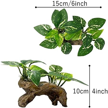 Smoothedo-Pets Fish Tank Decorations Aquarium Decor Ornaments Betta Silk Leaf pad Hammock Artifical Driftwood cave Goldfish Bowl Accessories (Type-C)
