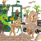 Army Men Toys for Boys 8-12, Military Soldier Army Base 160 Pcs Set Including WW2 Khaki Green Plastic Army Men Figure and Accessories with Handbag for Kid Boy Toddler Age 6-12 8-12