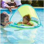 SwimWays Baby Spring Float Splash N Play, Baby Pool Float with Canopy & UPF Protection, Swimming Pool Accessories for Kids 9-24 Months