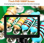 Lab Microscope Accessories 7" LCD Digital Microscope 130X Maginfication 1080P Metal Stand Video Camera(DM10 Professional)