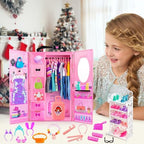 137 Pcs Doll Clothes and Accessories with Closet for 11.5 Inch Doll,Included Princess Dresses,Fashion Dresses,Casual Clothing,Swimsuits,Bags,Shoes,Doll Dress up Toys for Girls Kids Toddlers Gifts