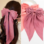 Hair Bows 2 PCS, Hair Bows for Women, Hair Ribbons, Oversized Long-tail Cute Aesthetic Hair Accessories, Large Hair Barrettes for Women, Big Bows for Girls (Watermelon Red, Deep Pink)