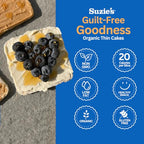 Suzie's Organic Brown Rice Cake Thins|12 Pack|Unsalted Sodium Free|USDA Organic, NON-GMO, Fat-Free, Sugar-Free, Gluten-Free|Low-Calorie Snack-16 Calories Per Slice|Bread & Cracker Replacement