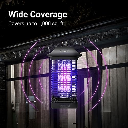 ASPECTEK Electric Bug Zapper Outdoor,Powerful Mosquito Zapper 20W, Insect Fly Zapper Indoor, UV Light Fly Killer for Home Patio Backyard Camping, Waterproof, Up to 1000sq. FT Coverage(Square)