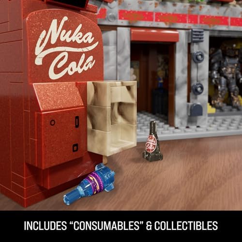 MEGA Fallout Action Figures Building Toys, Red Rocket Truck Stop with 824 Pieces, 2 Poseable Characters and Accessories, for Collectors