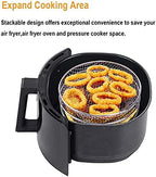 8 inch Round Air Fryer Racks 3 Layers Stackable Dehydrator Rack, 304 Stainless Steel Bacon Air Fryer Accessories for Ninja, Oven, Double Drawer Basket Grill Rack, Ninja Foodi Grill (A)