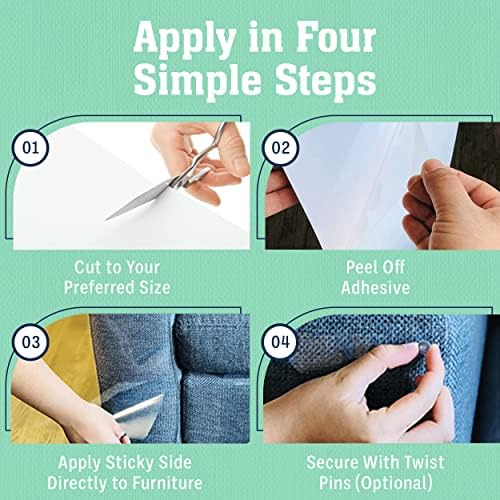 Stelucca Amazing Shields Sofa Protectors from Pets - 6-Pack of 17-Inch x 12-Inch Cat Anti Scratch Furniture Protectors w/Twist Pins - Strong, Clear, Couch Protector - Cat Deterrent Accessories
