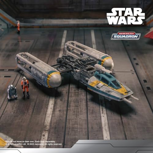 STAR WARS Micro Galaxy Squadron Gold Leader's Y-Wing - 5-Inch Starfighter Class Vehicle with 1-Inch Jon Vander & R2-BHD Micro Figure Accessories