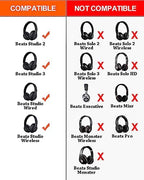 FEYCH Beats Studio Replacement Earpads 2 Pieces Noise Isolation Memory Foam Ear Cushions Cover for Beats Studio 2.0 Wired/Wireless B0500/ B0501 & Beats Studio 3.0(Titanium)