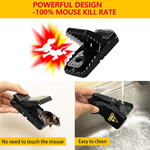 Mouse Traps,Small Mice Traps That Work, Humane Mouse Traps with Detachable Bait Cup, Mouse Catcher Quick Effective Reusable and Safe for Families -12 Pack