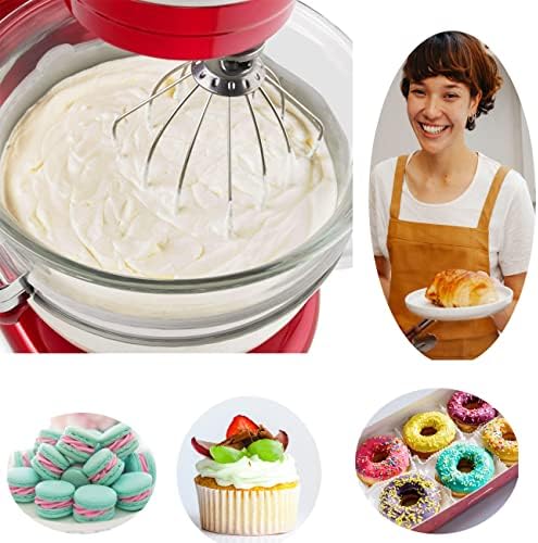 KN256WW 6 QT Wire Whip Stainless Steel for KitchenAid Stand Mixer Accessory Replacement, Egg Cream Stirrer, Cakes Mayonnaise Whisk