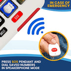Big Button Phone for Seniors with SOS Pendant | Corded Landline Telephone | Large Braille Buttons for Visually Impaired | Amplified Ringer for Hearing Impaired | Ergonomic Grip