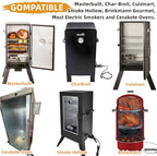 Upgrade 1650W Electric Smoker Heating Element Replacement Kit with Adjustable Thermostat Probe Cord Compatible with Masterbuilt, SmokeHollow, Cuisinart, Brinkmann Gourmet, Char-Broil and Cerakote Oven