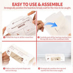 LULUCATCH Sticky Mouse Traps, 24 Pack Pre-baited Glue Traps, Foldable Bulk Non-Toxic Indoor Mouse Glue Boards for Insects, Snake, Lizard, & Spider, Pet Child Safe & Easy to Use Pest Control