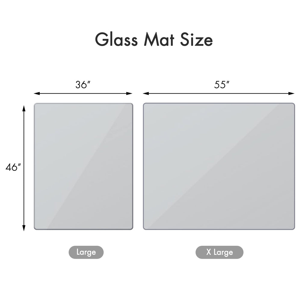 GLSLAND Office Chair Mat for Carpet - 36" x 46" Tempered Glass Floor Mat - for Office Chair on Carpet - 1/5" Thick Clear Computer Floor Mat with 4 Anti-Slip Pads