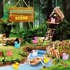 Mini Ducks 300 Pack Tiny Duck Figurines Bulk for Miniature Dollhouse Decor Accessories Garden Aquarium Potted Ornament Party Toys DIY Charms Office Classroom Activity to Hide
