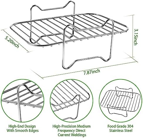 Air Fryer Rack for Double Basket Air Fryers, Dehydrator Rack fit for Ninja Foodi DZ201 DZ401 Air Fryer Accessories