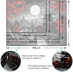 Wegklazax Japanese Tapestry Moon Landscape Tapestry Ninja Tapestry for Bedroom Anime Tapestries Wall Hanging for Bedroom Living Room Japanese-C 44"x60"