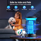 Solar Bug Zapper Outdoor, 4200V Mosquito Zapper, 4000mAh Rechargeable Bug Zapper, Portable Fly Zapper with 9 Modes Light, Waterproof Electric Insect Zapper for Outside, Patio, Backyard, Garden