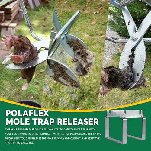 Mole Trap Releaser, Universal Mole Trap Resetter for Lawns, Design for Mole Scissor Trap, Galvanized Steel Mole Trap Tool(Reusable)